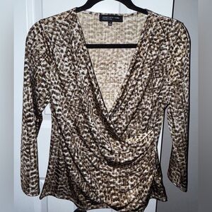 Jones New York V-Neck Drape Blouse